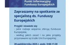 Zapraszamy na spotkanie ze specjalistą ds. Funduszy Europejskich