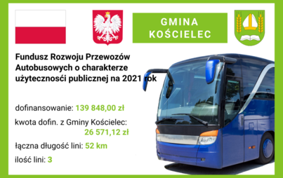 Zdjęcie do Dofinansowanie linii komunikacyjnych ze środk&oacute;w Gminy Kościelec oraz Funduszu Rozwoju Przewoz&oacute;w Autobusowych
